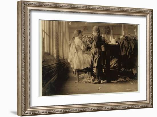 Child Raveler and Looper in Loudon Hosiery Mills, Tennessee, 1910-Lewis Wickes Hine-Framed Photographic Print