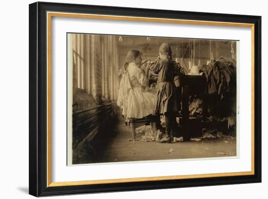 Child Raveler and Looper in Loudon Hosiery Mills, Tennessee, 1910-Lewis Wickes Hine-Framed Photographic Print