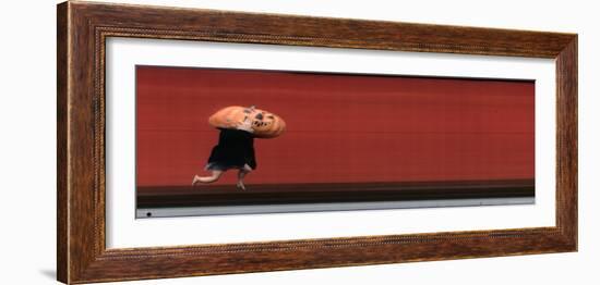 Child Running in Halloween Costume-George Silk-Framed Photographic Print