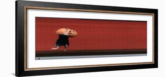 Child Running in Halloween Costume-George Silk-Framed Photographic Print