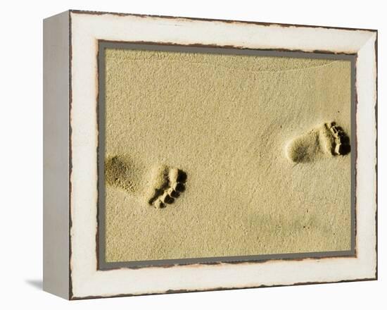 Child's Footprints on Beach at Santa Maria, Sal (Salt), Cape Verde Islands, Africa-Robert Harding-Framed Premier Image Canvas