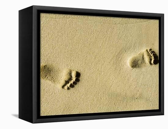 Child's Footprints on Beach at Santa Maria, Sal (Salt), Cape Verde Islands, Africa-Robert Harding-Framed Premier Image Canvas