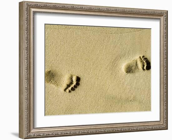 Child's Footprints on Beach at Santa Maria, Sal (Salt), Cape Verde Islands, Africa-Robert Harding-Framed Photographic Print