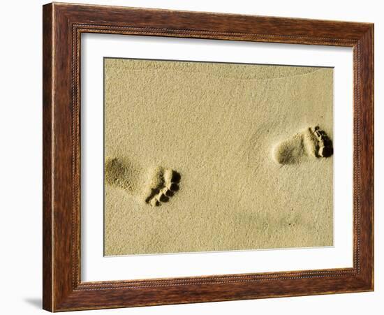 Child's Footprints on Beach at Santa Maria, Sal (Salt), Cape Verde Islands, Africa-Robert Harding-Framed Photographic Print