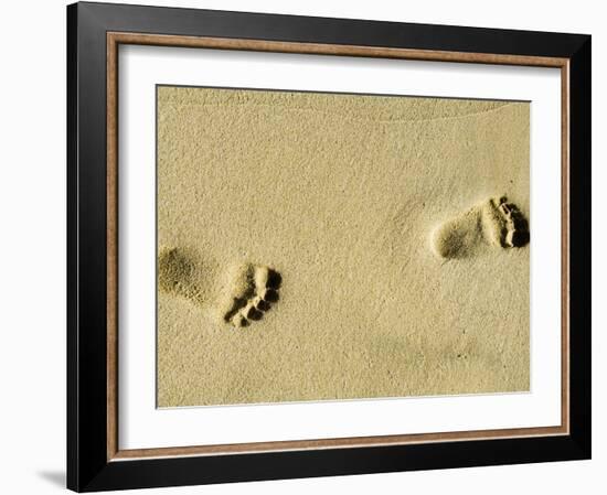 Child's Footprints on Beach at Santa Maria, Sal (Salt), Cape Verde Islands, Africa-Robert Harding-Framed Photographic Print