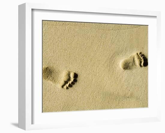 Child's Footprints on Beach at Santa Maria, Sal (Salt), Cape Verde Islands, Africa-Robert Harding-Framed Photographic Print