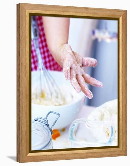 Child's Hand Covered in Dough-Alena Hrbkova-Framed Premier Image Canvas