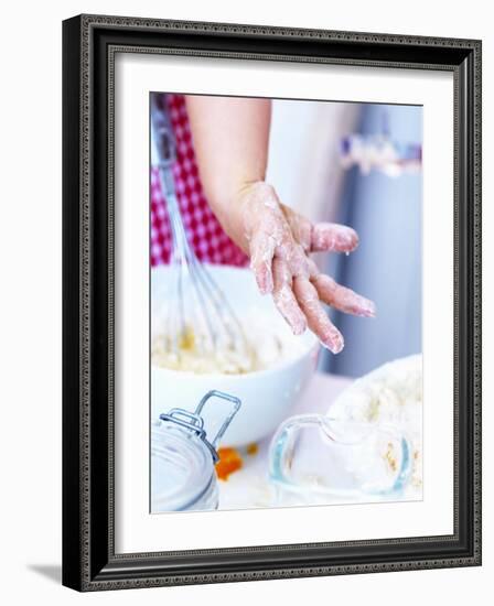 Child's Hand Covered in Dough-Alena Hrbkova-Framed Photographic Print