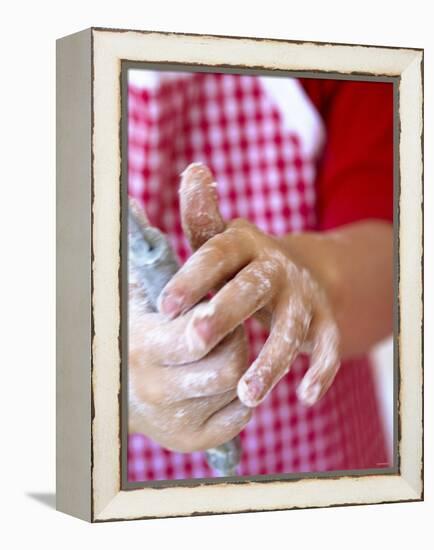 Child's Hands Using a Whisk-Alena Hrbkova-Framed Premier Image Canvas