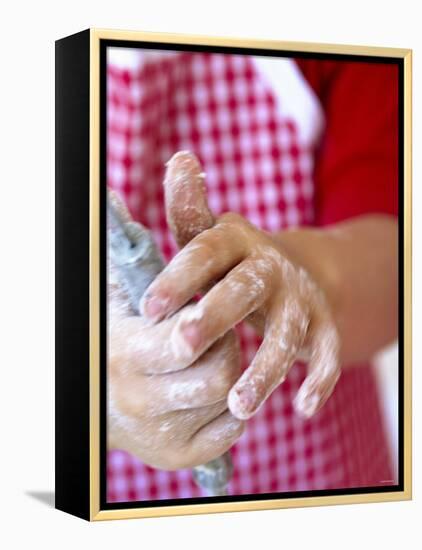 Child's Hands Using a Whisk-Alena Hrbkova-Framed Premier Image Canvas