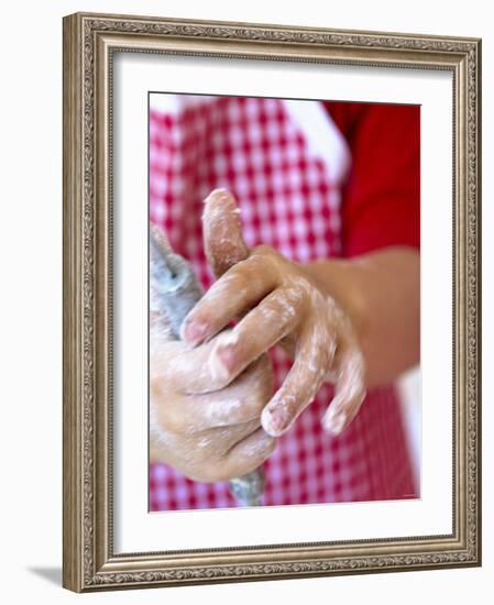 Child's Hands Using a Whisk-Alena Hrbkova-Framed Photographic Print