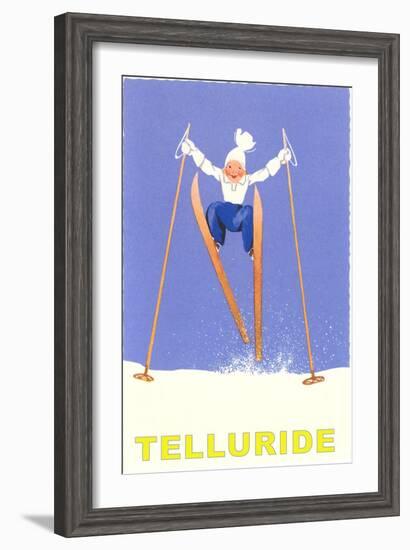 Child Skiing, Telluride, Colorado-null-Framed Art Print