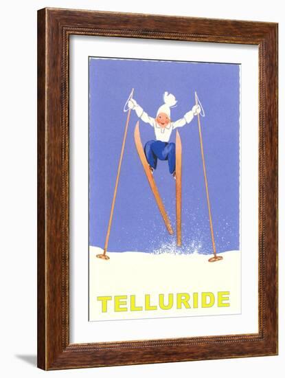 Child Skiing, Telluride, Colorado-null-Framed Art Print