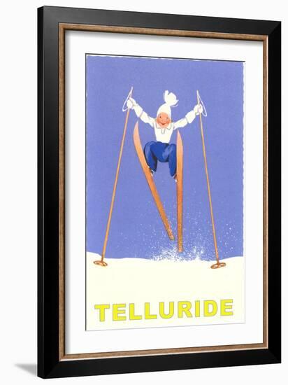 Child Skiing, Telluride, Colorado-null-Framed Art Print