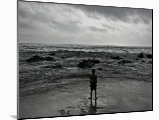 Child Standing at the Edge of Tide-Krzysztof Rost-Mounted Photographic Print