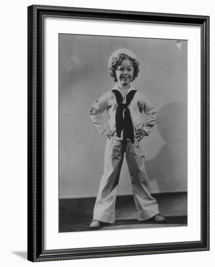 Child Star Shirley Temple Dressed in Sailor Suit-Peter Stackpole-Framed Premium Photographic Print