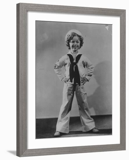 Child Star Shirley Temple Dressed in Sailor Suit-Peter Stackpole-Framed Premium Photographic Print