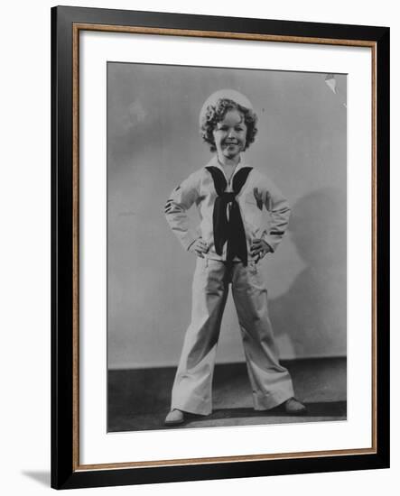 Child Star Shirley Temple Dressed in Sailor Suit-Peter Stackpole-Framed Premium Photographic Print