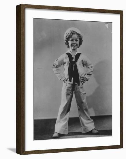 Child Star Shirley Temple Dressed in Sailor Suit-Peter Stackpole-Framed Premium Photographic Print