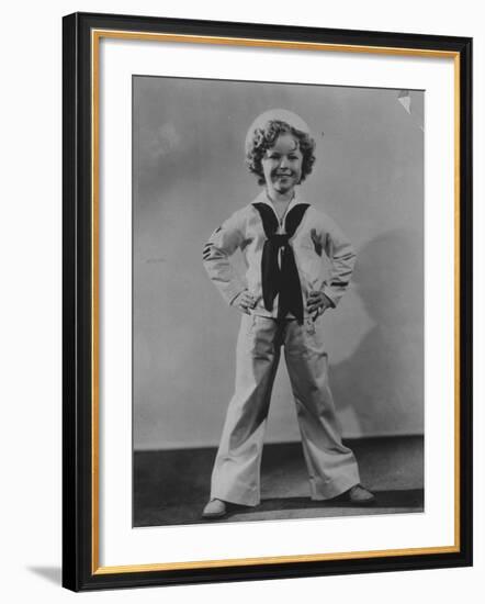 Child Star Shirley Temple Dressed in Sailor Suit-Peter Stackpole-Framed Premium Photographic Print