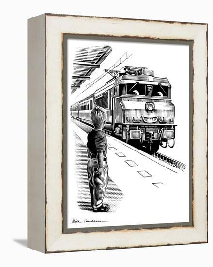 Child Train Safety, Artwork-Bill Sanderson-Framed Premier Image Canvas