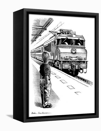 Child Train Safety, Artwork-Bill Sanderson-Framed Premier Image Canvas