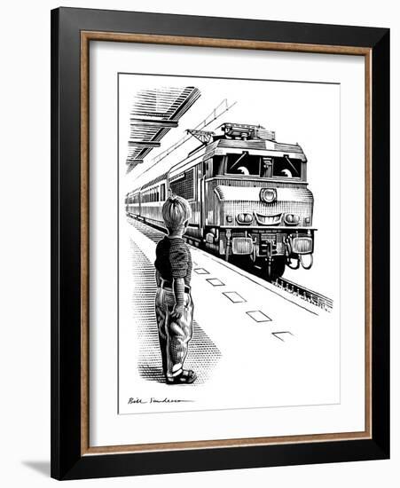 Child Train Safety, Artwork-Bill Sanderson-Framed Photographic Print
