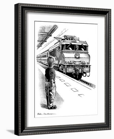 Child Train Safety, Artwork-Bill Sanderson-Framed Photographic Print