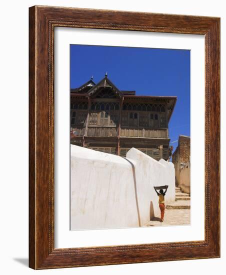 Child Walking Up Pathway to Rimbaud's House and Museum, Old Town, Harar, Ethiopia, Africa-Jane Sweeney-Framed Photographic Print