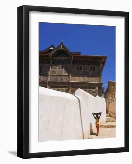 Child Walking Up Pathway to Rimbaud's House and Museum, Old Town, Harar, Ethiopia, Africa-Jane Sweeney-Framed Photographic Print