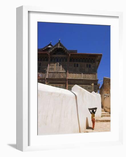 Child Walking Up Pathway to Rimbaud's House and Museum, Old Town, Harar, Ethiopia, Africa-Jane Sweeney-Framed Photographic Print