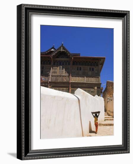 Child Walking Up Pathway to Rimbaud's House and Museum, Old Town, Harar, Ethiopia, Africa-Jane Sweeney-Framed Photographic Print