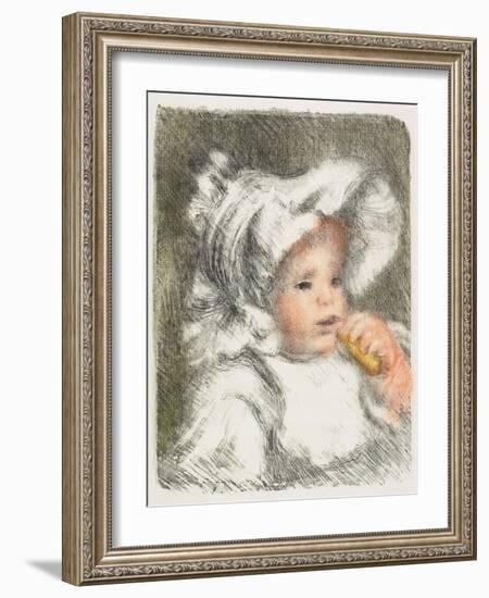 Child with a Biscuit, 1899-Pierre-Auguste Renoir-Framed Giclee Print