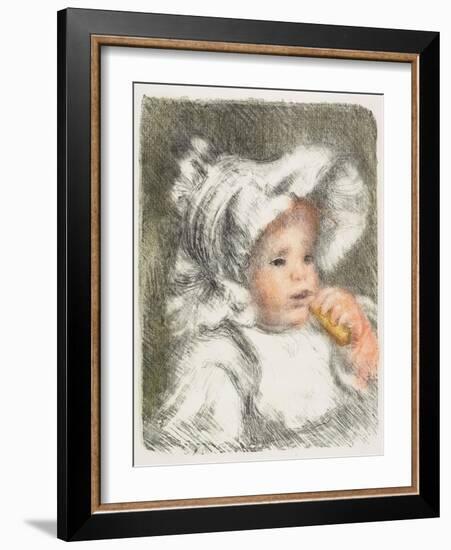 Child with a Biscuit, 1899-Pierre-Auguste Renoir-Framed Giclee Print