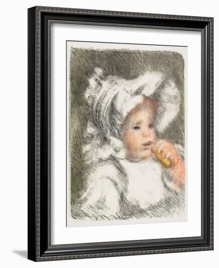 Child with a Biscuit, 1899-Pierre-Auguste Renoir-Framed Giclee Print