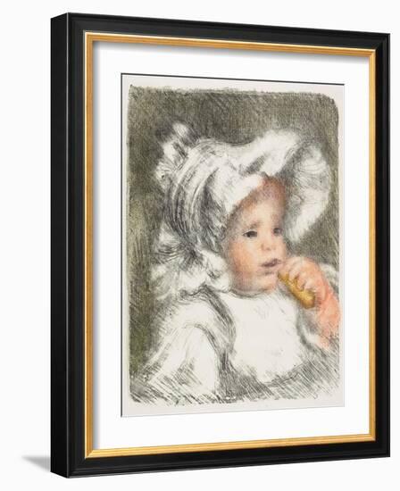 Child with a Biscuit, 1899-Pierre-Auguste Renoir-Framed Giclee Print