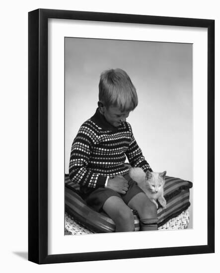 Child with a Cat, 1963-Michael Walters-Framed Photographic Print