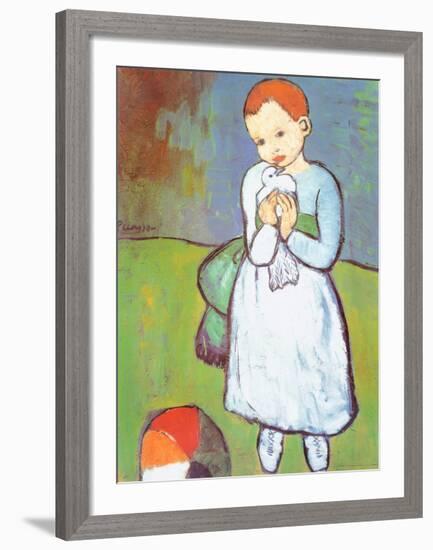 Child with a Dove, c.1901-Pablo Picasso-Framed Art Print