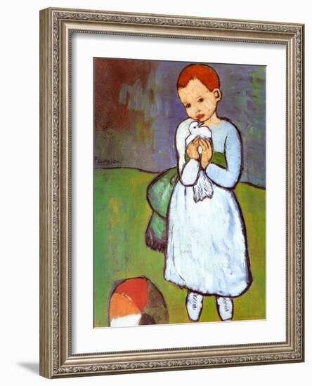 Child with a Dove, c.1901-Pablo Picasso-Framed Art Print