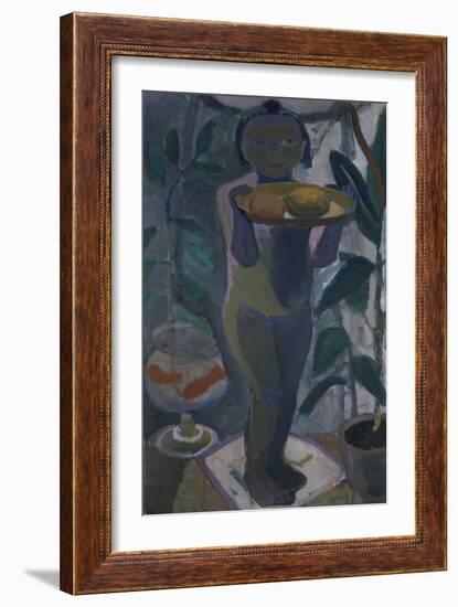 Child with Goldfish Bowl, About 1906/07-Paula Modersohn-Becker-Framed Giclee Print