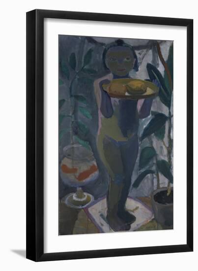 Child with Goldfish Bowl, About 1906/07-Paula Modersohn-Becker-Framed Giclee Print