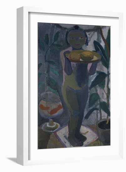 Child with Goldfish Bowl, About 1906/07-Paula Modersohn-Becker-Framed Giclee Print