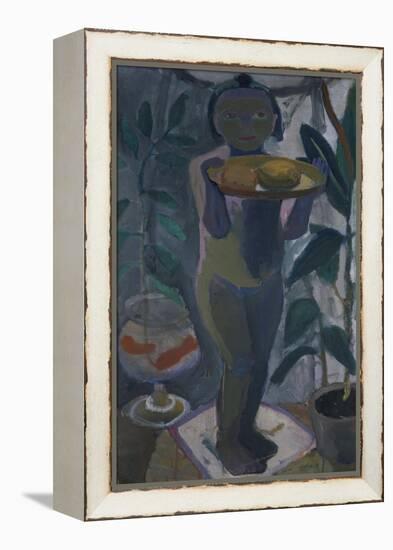 Child with Goldfish Bowl, About 1906/07-Paula Modersohn-Becker-Framed Premier Image Canvas