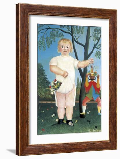 Child with Puppet-Henri Rousseau-Framed Art Print