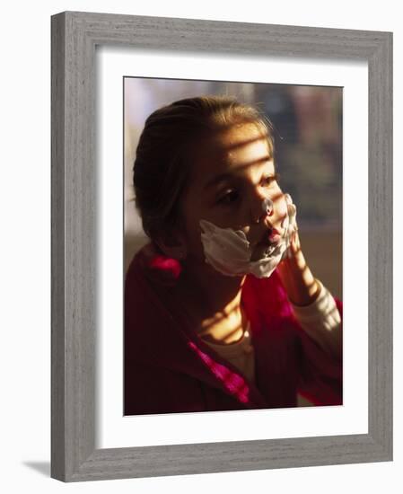 Child with Shaving Cream-Mitch Diamond-Framed Photographic Print