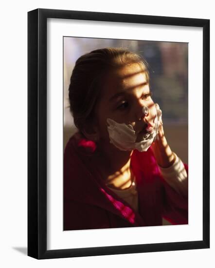 Child with Shaving Cream-Mitch Diamond-Framed Photographic Print