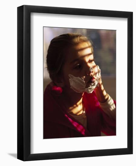 Child with Shaving Cream-Mitch Diamond-Framed Photographic Print