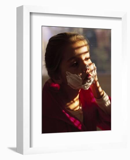 Child with Shaving Cream-Mitch Diamond-Framed Photographic Print