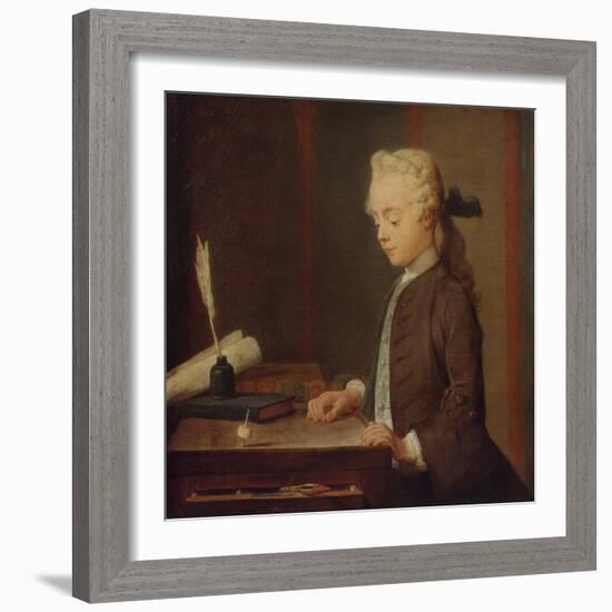 Child with Spinning Top-Jean-Baptiste Simeon Chardin-Framed Giclee Print