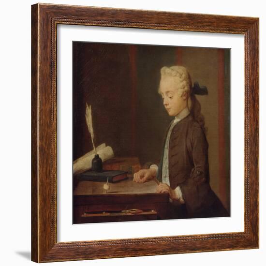 Child with Spinning Top-Jean-Baptiste Simeon Chardin-Framed Giclee Print